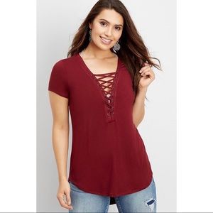 Maurices, 24/7, Lace Up T-Shirt